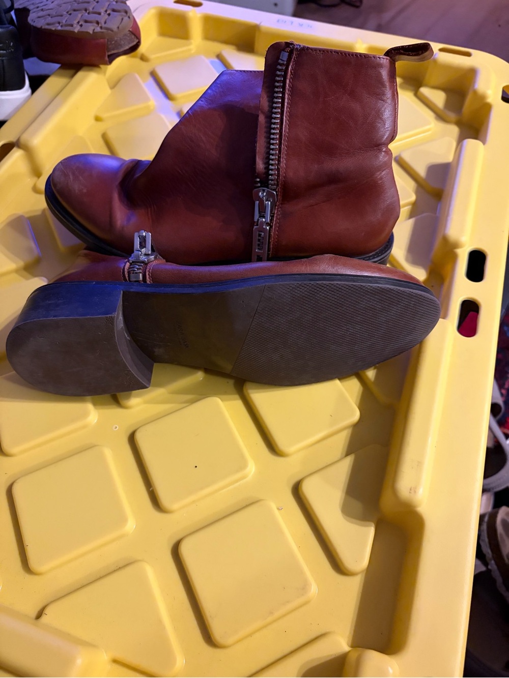 Women’s Brown Leather Side-Zip Ankle Boots